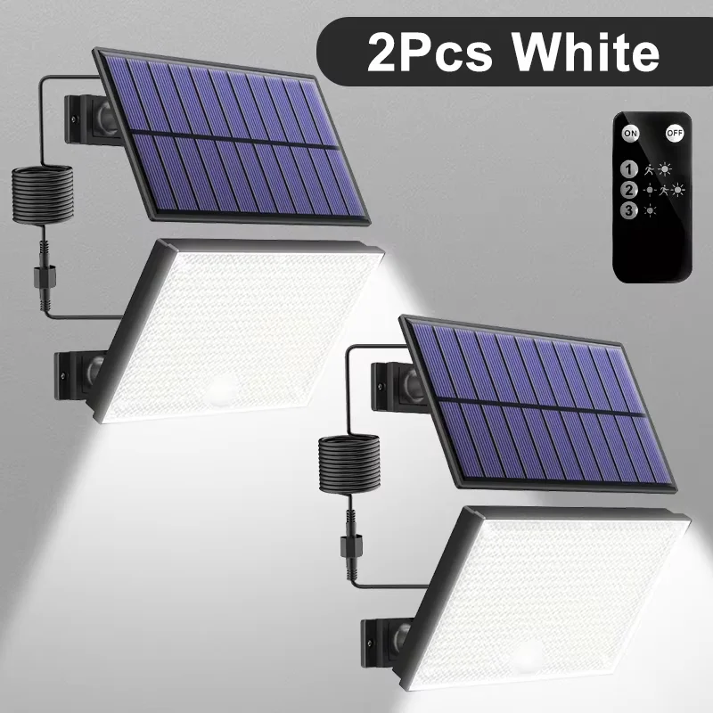 Enhanced Outdoor Solar Motion Sensor LED Floodlight - 400 LEDs, Waterproof, with Extended Cable