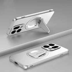 Luxury Hidden Folding Stand Magnetic Phone Case with All - Inclusive Lens Shockproof Cover - OPPO Reno15 (Silver)