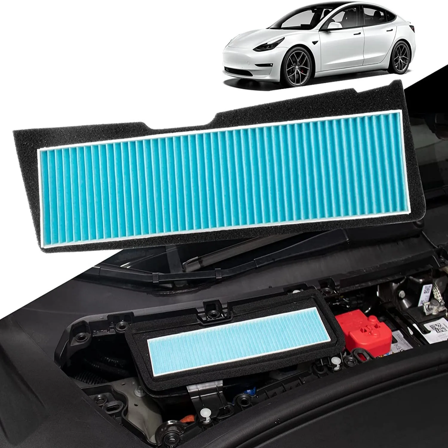 Tesla Model 3 Car Intake Air Filter Melt Blown Fabric Flow Vent Cover Trim Dust Prevention Intake Cover