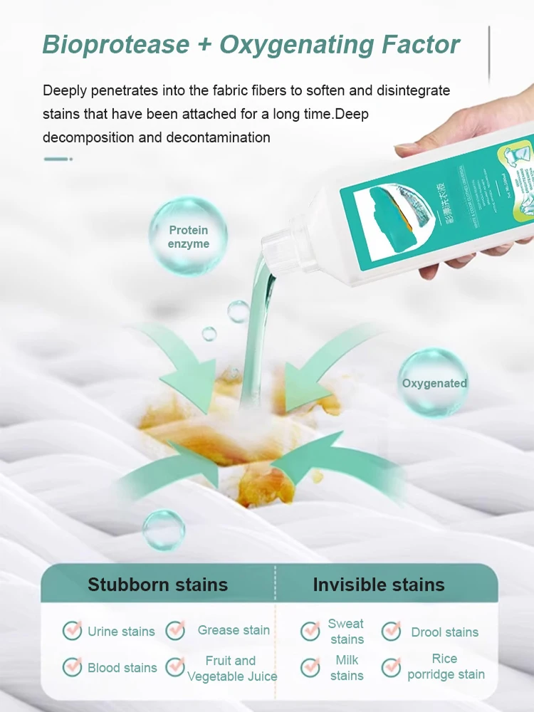 Color Bleaching Laundry Detergent Oxygen Bleach Cleaning Solution Stain Multifunctional Removal Laundry Detergent Brightening