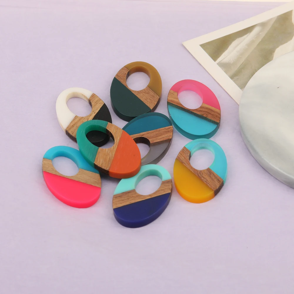 Cordial Design 50Pcs 21*35MM Jewelry Accessories/Natural Wood & Resin/Oval Shape/Hand Made Charms/Jewelry Findings & Components - cordial