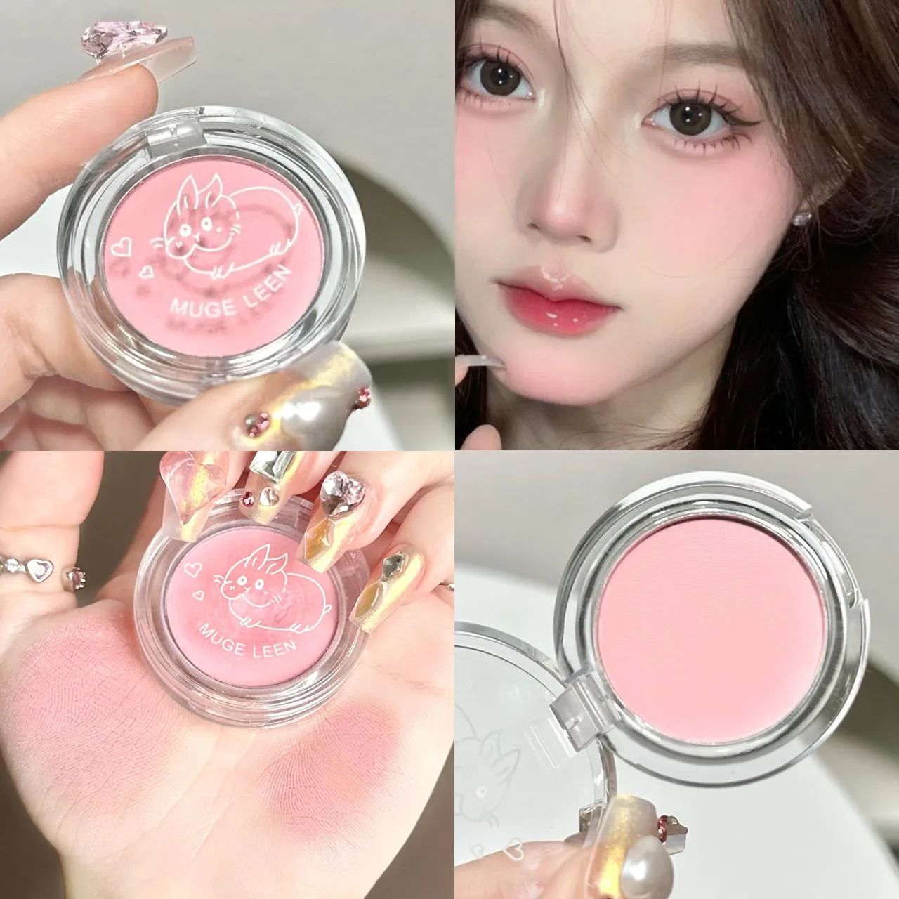 Powder Blusher Blush Powder Blush Plate Facial Blusher Natural Cheek Tint Blush Palette Waterproof Matte 1pcs