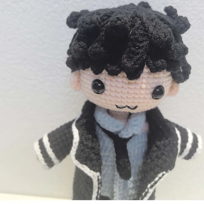 손으로 짠 인형 Ashin 인형 소년을위한 크로 셰 뜨개질 인형 홈 액세서리 무늬 공예 장난감 장식품