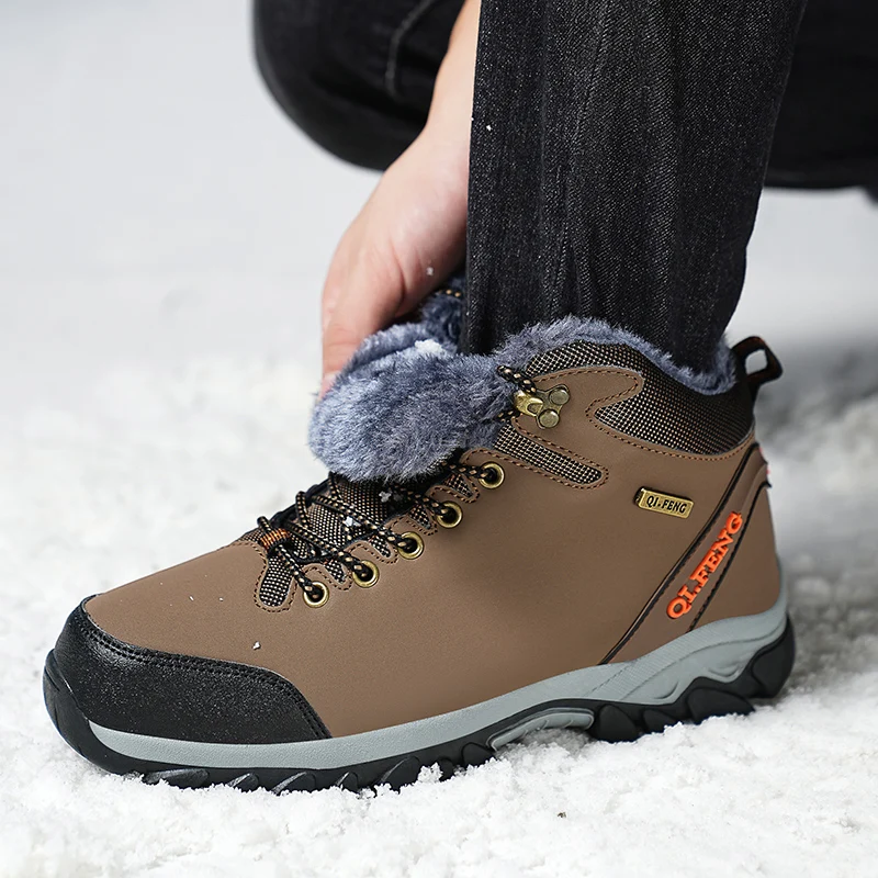 Keep Warm Winter Hiking Shoes Outdoor Hiking Boots Plus Size 38-47 Snow Boots Men Fashion Outdoor Sneakers Male Trekking Boots