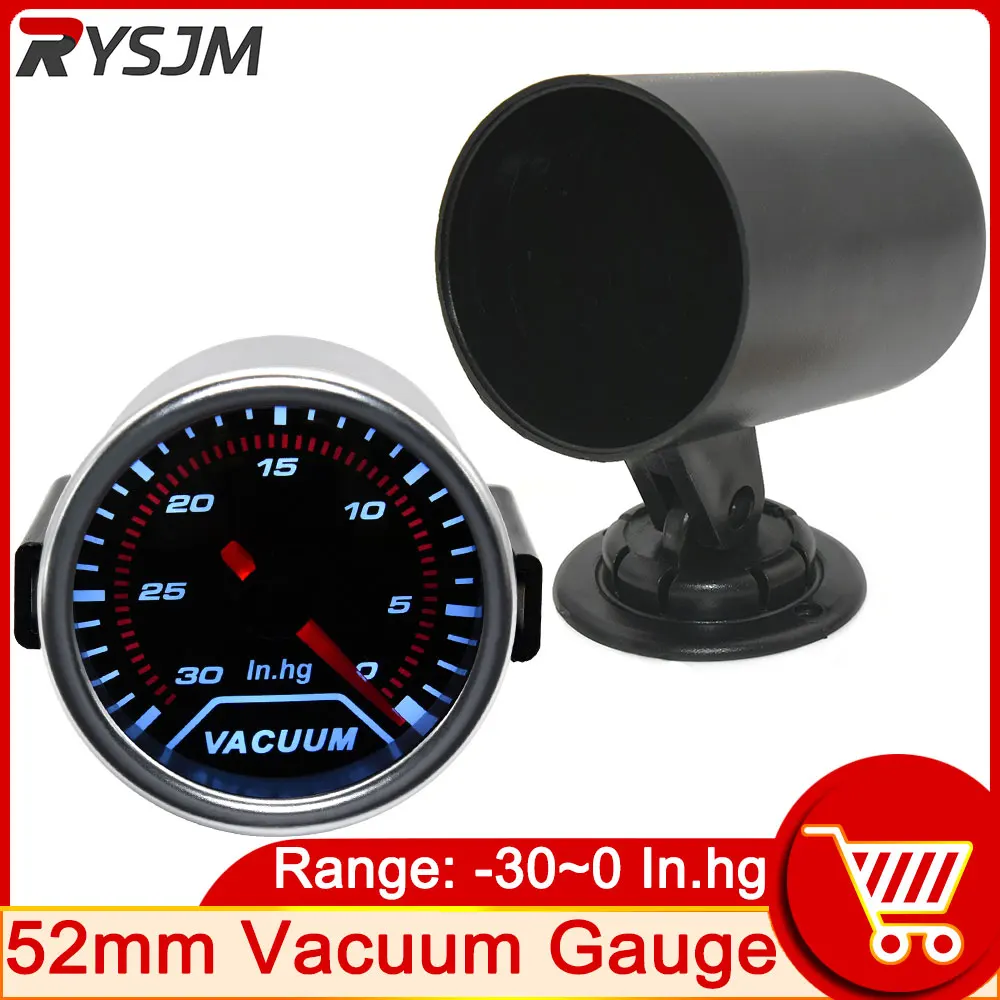 HD Universal 52mm Vacuum Gauge For Car Motorcycle