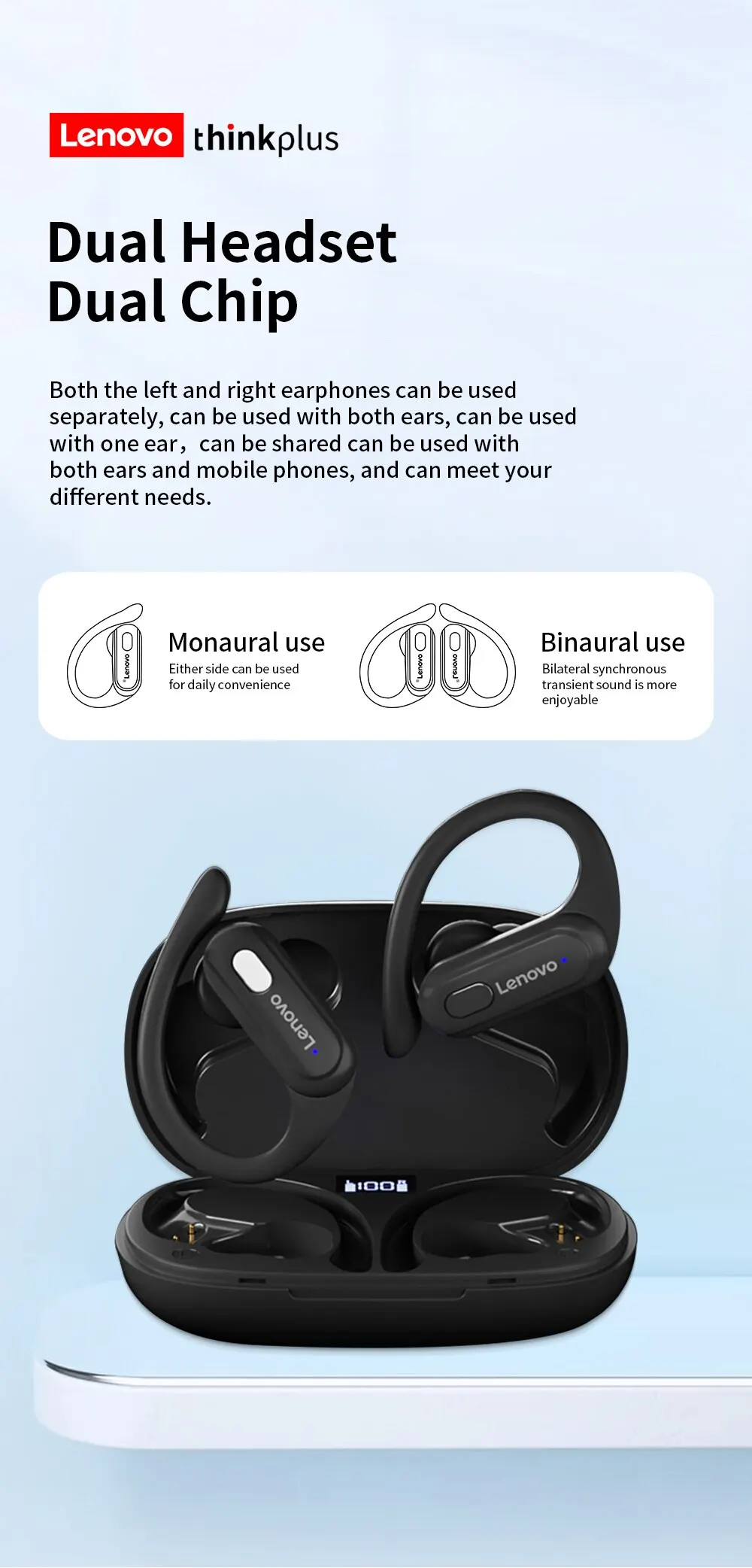 Lenovo Thinkplus XT60B: Wireless Bluetooth Sport Earbuds