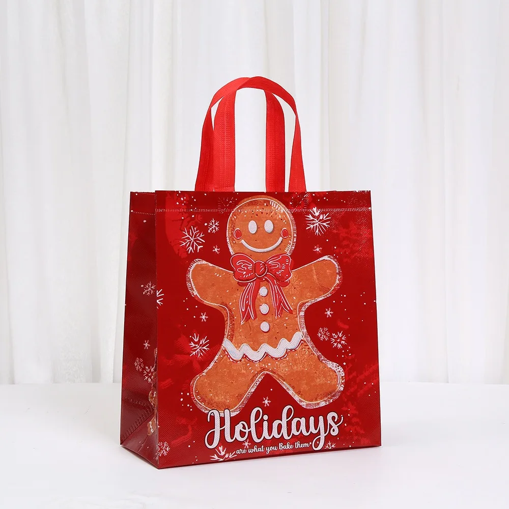 Large Christmas Gift Bags 6 Pack - Reusable Non-Woven Christmas Gift Bags with Handles for Holiday Xmas Party Gifts Wrapping