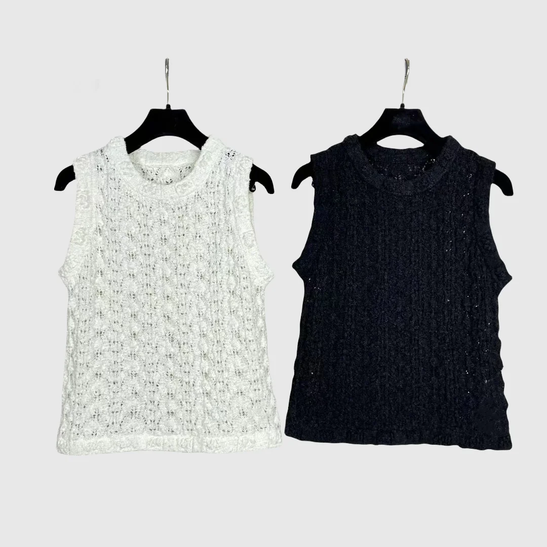 

Spring/Summer New Women's Knitted Tank Top Round Neck Top