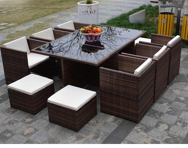Luxury Garden Furniture Outdoor Sets Unique Modern Back Yard Patio Furniture Sets Rattan Lounge European Mueble Jardin Furniture
