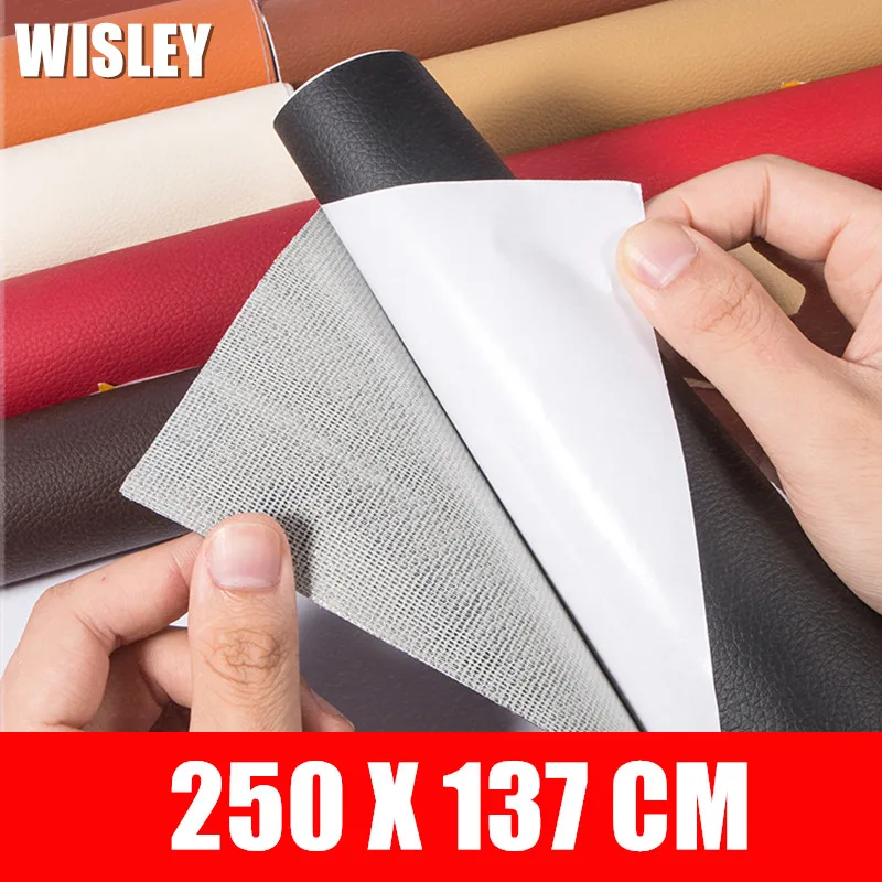 

250X137cm Self Adhesive PU Artificial Leather Skin Leather for Sofa Repair Patch Furniture Table Chair Sticker Seat Bag Shoe Bed