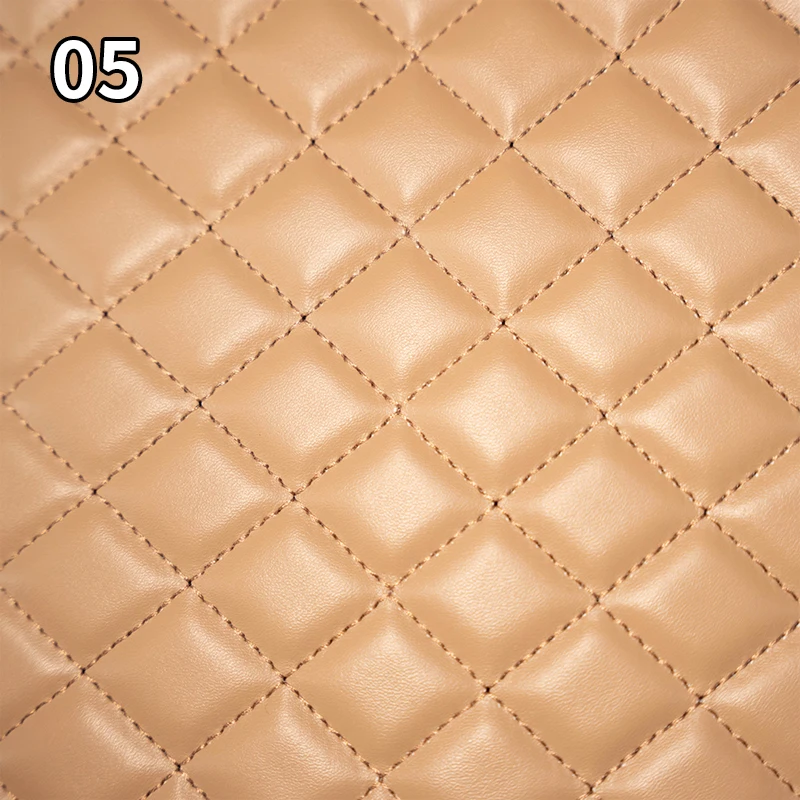 Premium Quilted Faux Leather Fabric with Thick Sponge Padding for Upholstery and DIY Projects