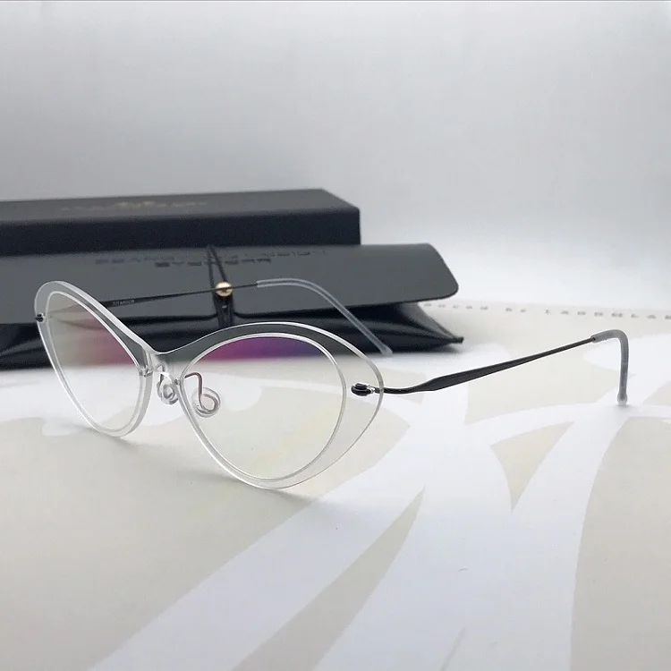 Dänemark Frauen schrauben lose Brille Rahmen ultraleicht 5g 6550 Mode Luxus Cat Eye Design Schmetterling Brillen Brille 2024 – Detail 21