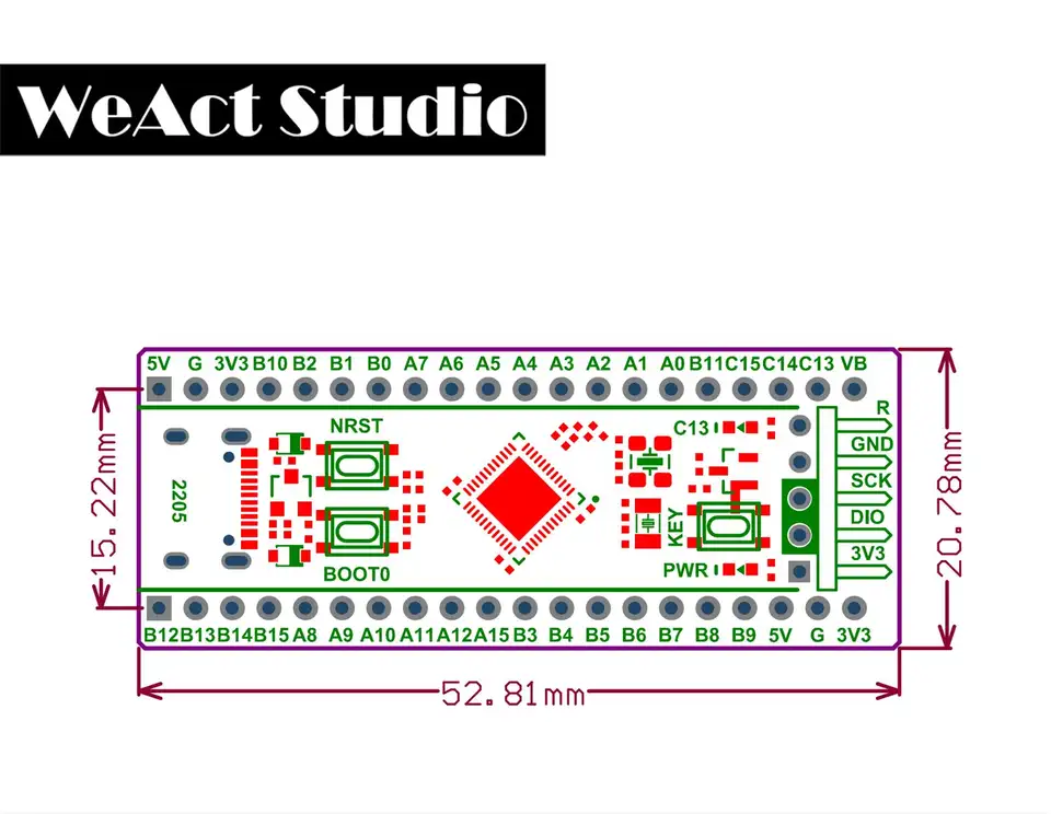 WeAct BlackPill STM32F411CEU6 STM32F4 STM32 Core Board Learning Board Development Micropython image 4