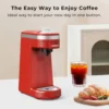 NWE Single Serve Coffee Maker for Cpausle and Coffee Ground, Single Cup Coffee Machine, Auto Shut Off, Red 5