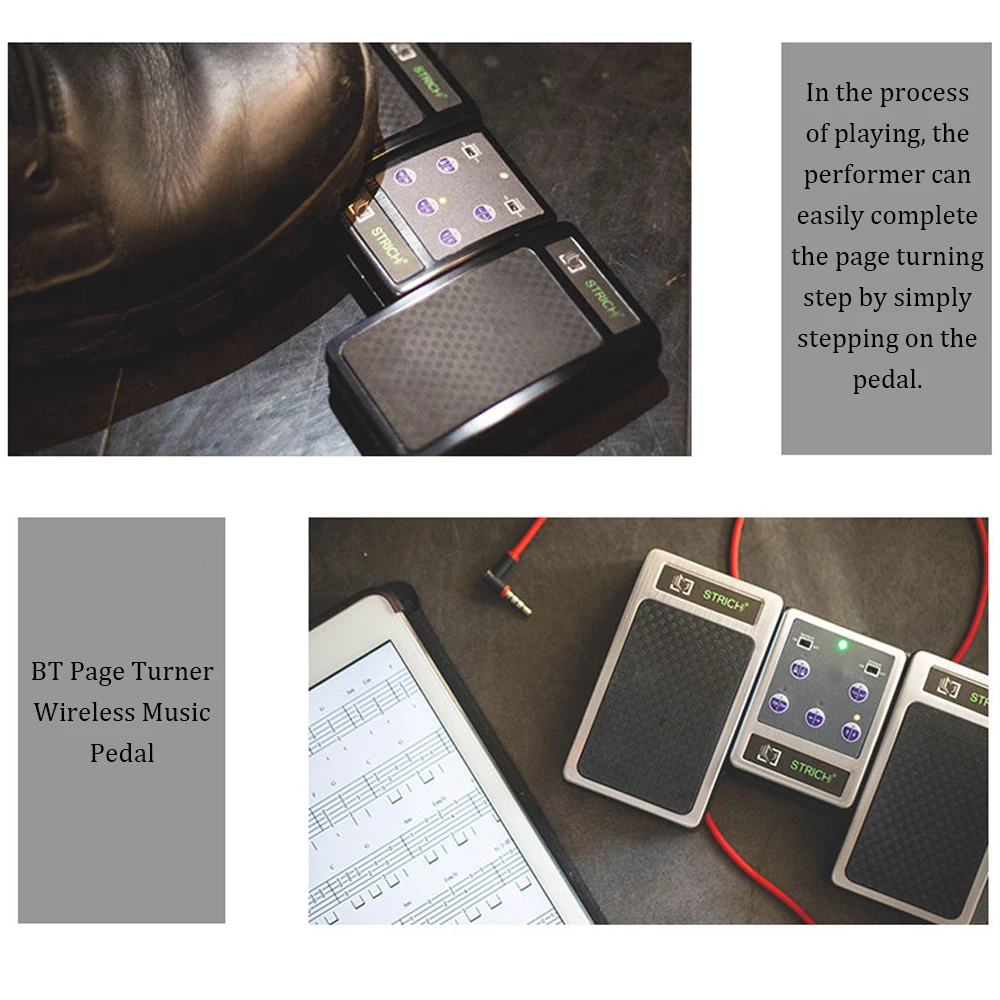 Musical Instruments Accessories Wireless Music Sheet Turner BT Silent Foot Page Turner Rechargeable Music Sheet Flipping