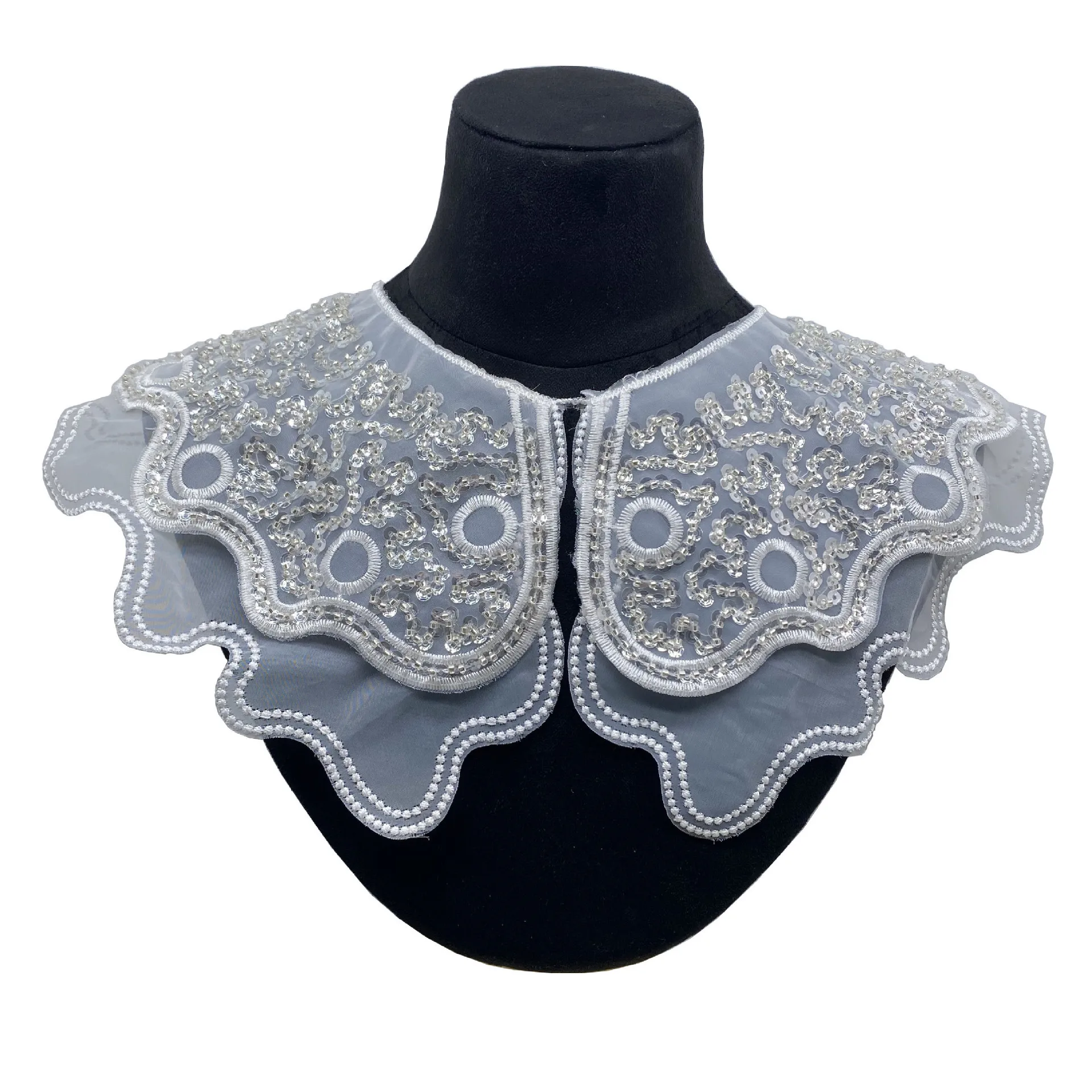 

Детские нагрудники из бисера, шаль, тюль, кружевная ткань, воротник, детское ожерелье для девочек, универсальный шарф для детей, аксессуары для девочек, False Co