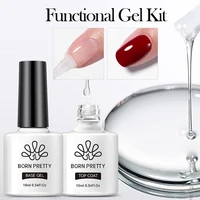 BORN PRETTY 6pcs Base Top Gel Coat Set Matte Top Coat Reinforcement Semi Permanent Varnishes Nail Art Hybrid Soak Off UV LED Gel 2