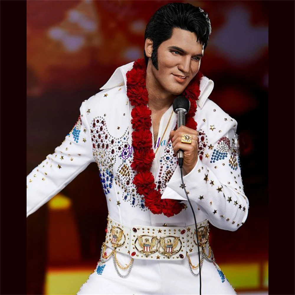 EagleRhinestonesElvisPresleyCostumeWomenMenRockSingerCosplay