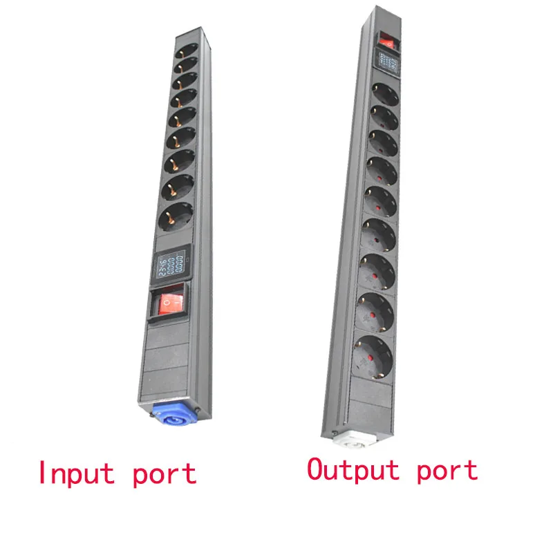 

High Quality Schuko PDU Power Strip 2-10 AC Power Link Output Box Schuko Powerlink box with powercon inlet outlet ammeter