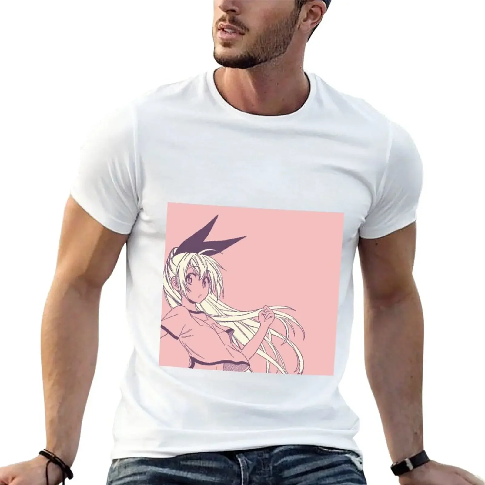 

Chitoge Kirisaki - Pink T-Shirt new edition heavyweights anime Men's t shirts
