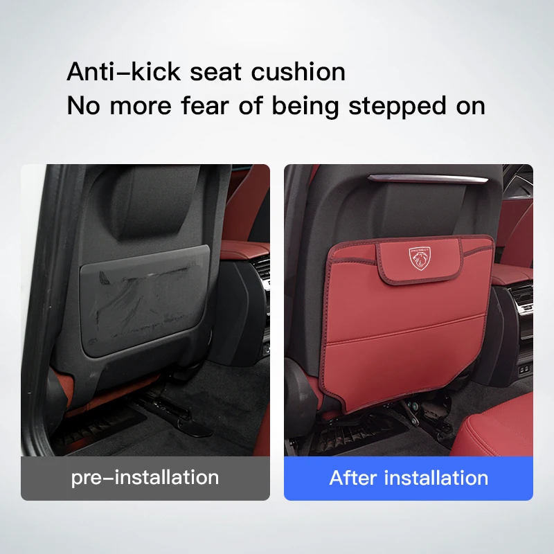 PU Leather Car Seat Backrest Child Anti-Kick Pad For New Peugeot 307 206 408 308 207 5008 4008 301 607 406 3008 407 208 508 2008