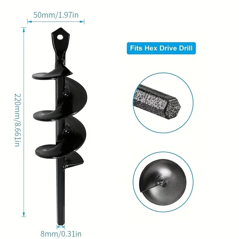 Garden loose soil twist dig pit planting tool alloy drill auger bit