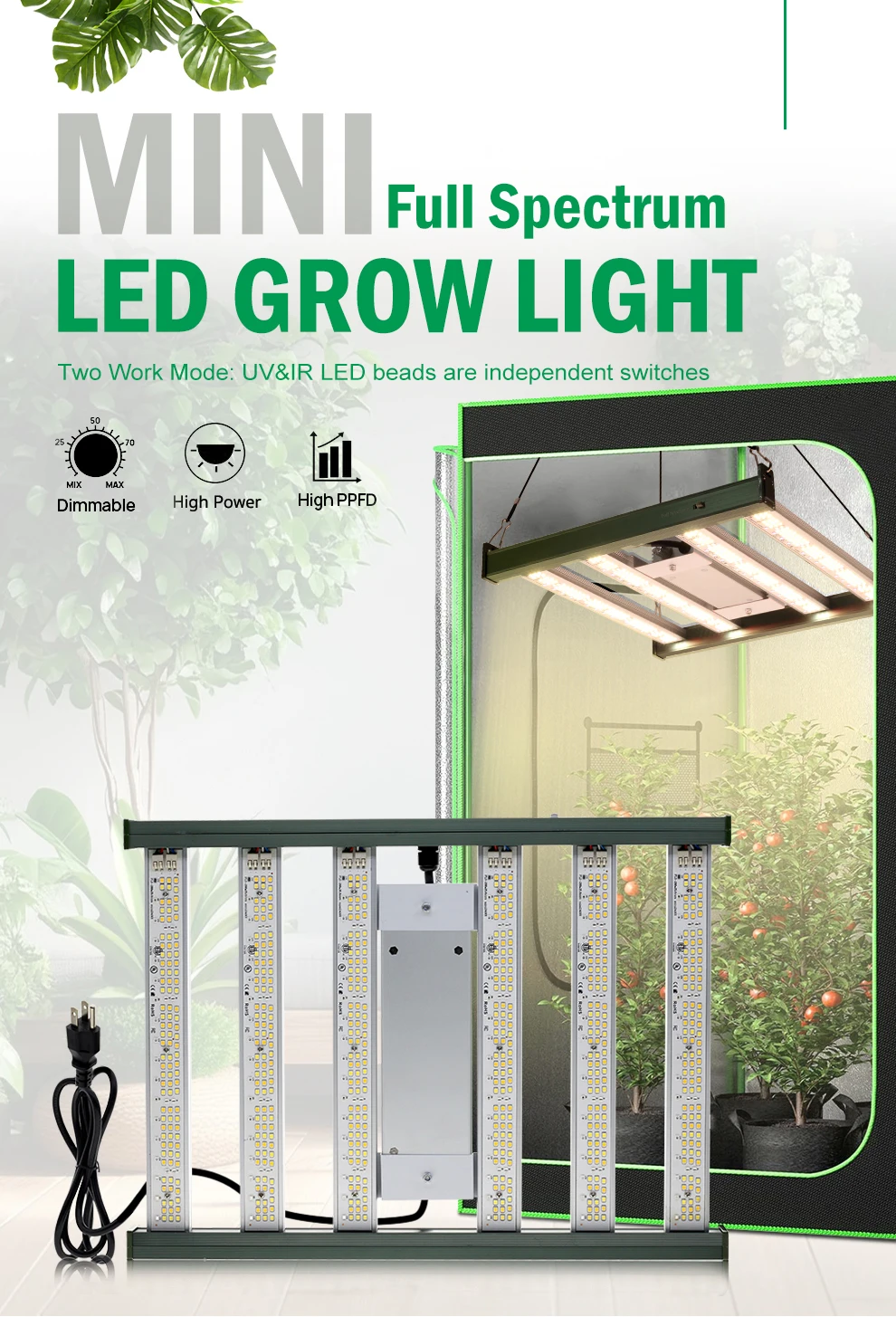 Mini LED Vollspektrum Wachsen Licht Quantum Board Pflanzenlampe Innengewächshaus Zelt Gemüse Obst Anbau Füllen Beleuchtung – Detail 2