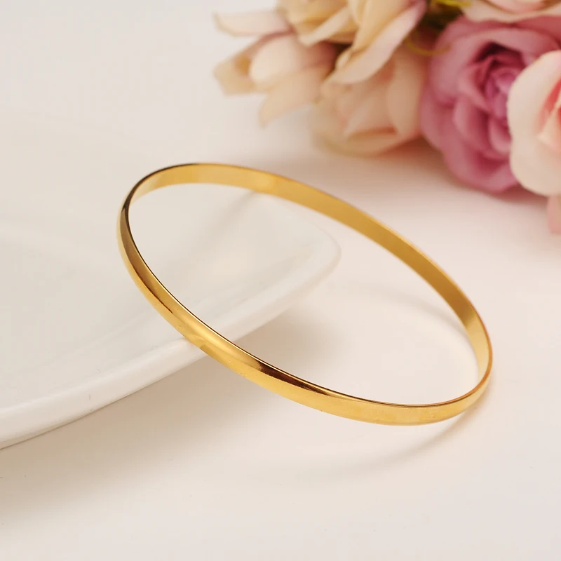 Bangle Bracelet 24K gold plated Bangles Ethiopian Africa Fashion Gold Color For Women African Bride Wedding Jewelry Gifts
