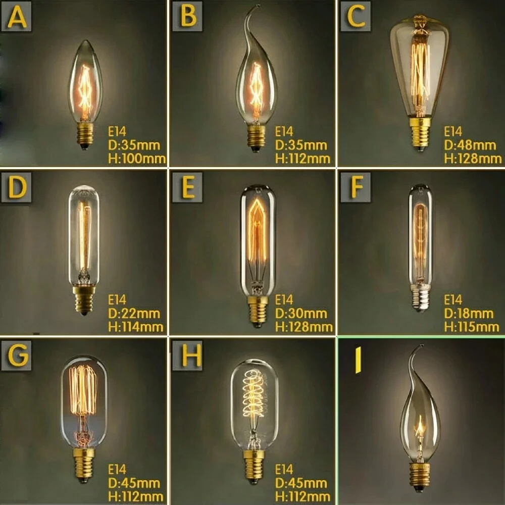 

Retro E14 40w Edison Spiral Ampoule Incandescent Light Bulb Dimmable Filament Bulb For Pendant Lamps Spiral Lamp 220V t10 st48