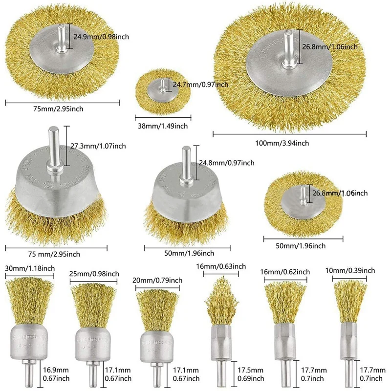

Wire Brush Wheel Cup Brush Drill Coarse Crimped Brush Wire Brush For Drill 1/4 Inch, Removal For Rust, Paint And Scale