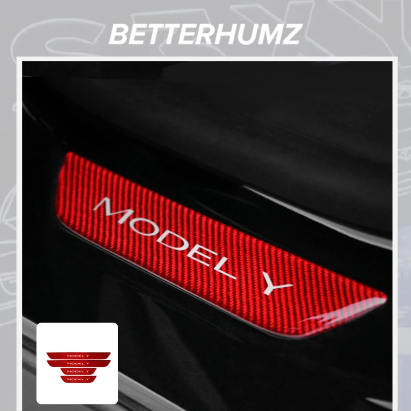 Tesla Model Y Juniper 2025-2018 탄소 섬유 자동차 도어 씰 패널 ..