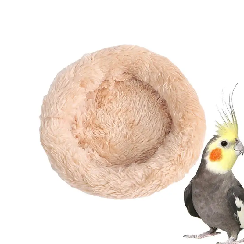 Bird Cotton Nest Coconut Shell Parrot Warm Nest Mat Bird Sleeping Tool with Thickened Edge for Lovebird Budgie Parakeet Conure artificial bird nest