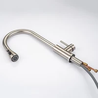 แปรงนิกเกิล Touch บนอ่างล้างจานก๊อกน้ําอุปกรณ์เสริมร้อนเย็นดึงออกอ่างล้างจาน Tap สมาร์ท Touch ก๊อกน้ําห้องครัว 5