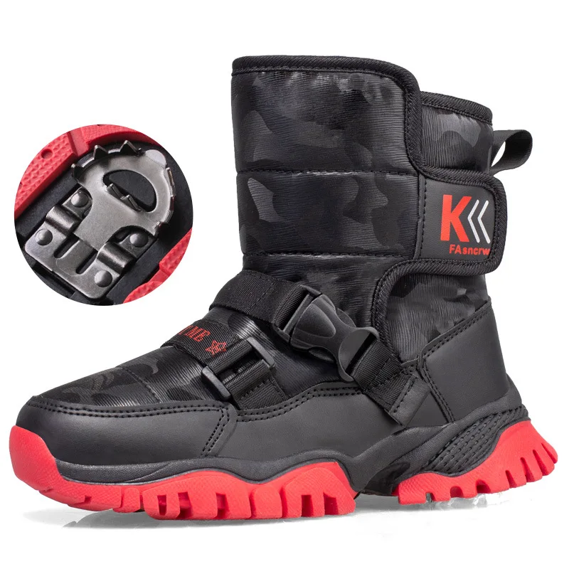 

Winter Kids Boys Boots Non-slip Snow Boots Waterproof Children Girls Casual Outdoor Shoes Thicken Short Boot SHX012