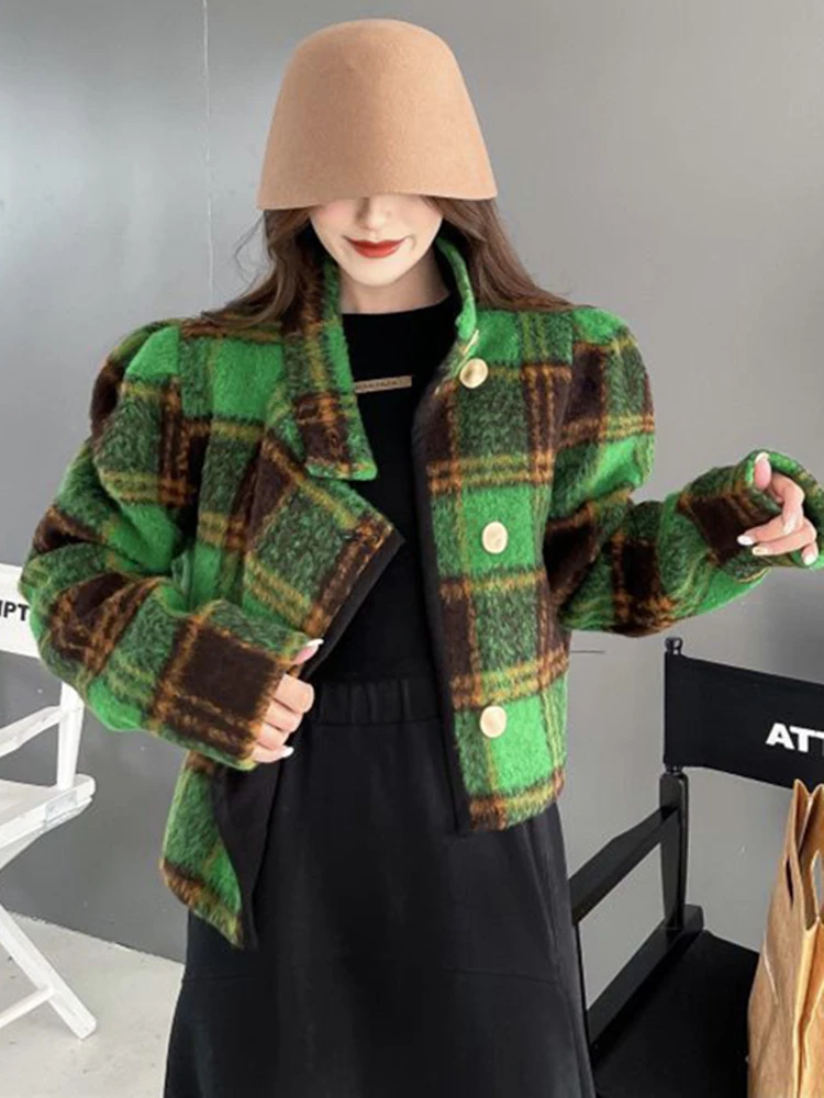 long down puffer coat Women Causal Loose Plaid Knitted Vest Spring Autumn Fashion Waistcoat puffer coat with fur hood