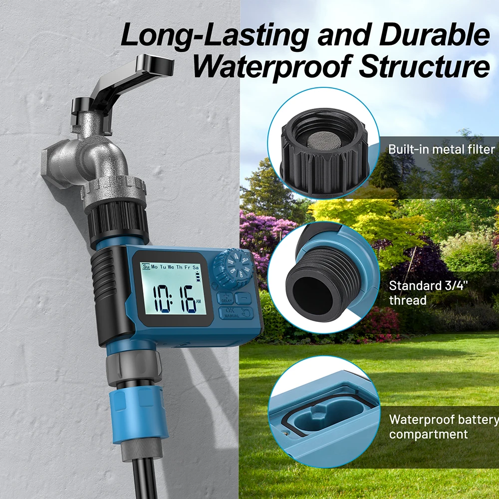 Automatic Sprinkler Timer Intelligent Irrigation Programmer Equipment Waterproof Digital Irrigation Timer for Lawns Yard 5