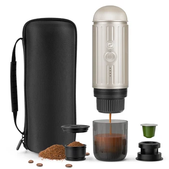 Macchina per caffè espresso portatile Macchina per caffè elettrica 19Bar Riscaldamento automatico adatto per capsule Nespresso Caffè macinato 1