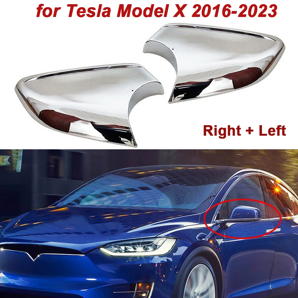 

В наличии 1 пара для Tesla Model X 2016-2023 автомобильное левое и правое боковое зеркало Нижняя крышка хром 2177,3005 2177,3006