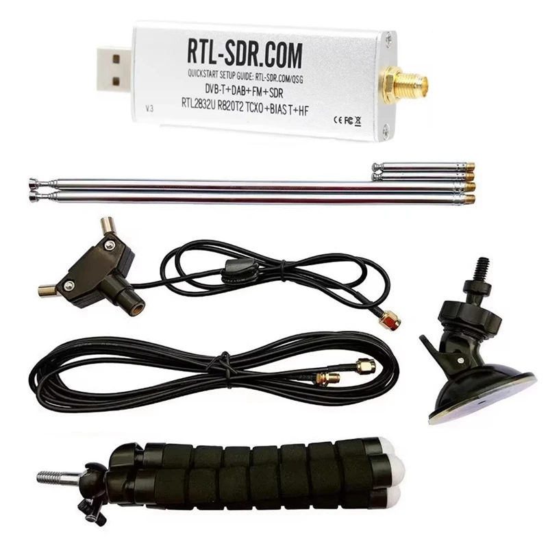 

For RTL-SDR Blog V3 R820T2 TCXO Receiver+Antenna Full Set Parts Biast SMA Software Defined Radio 500Khz-1766Mhz Up To 3.2Mhz