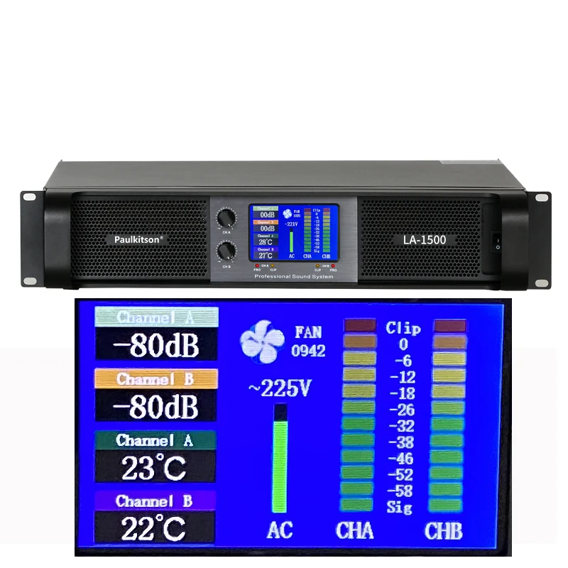 Electronic-Star DJ-26 Sonido Profesional 2000W Amplificador PA