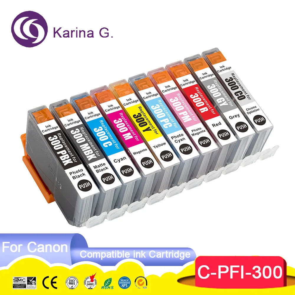 PFI 300 PFI300 PFI-300 Premium Color Compatible Inkjet Ink Cartridge for imageP
