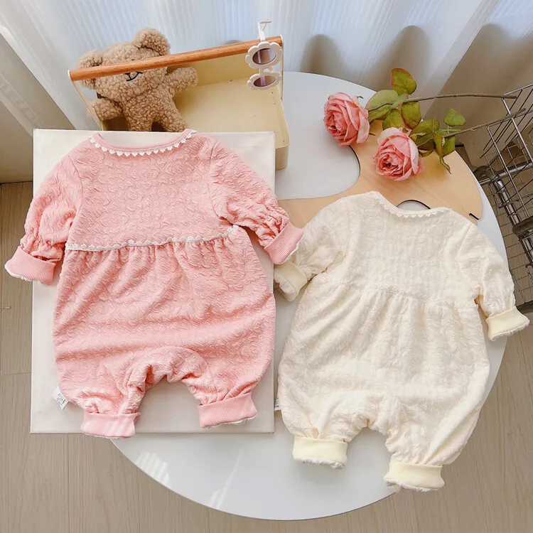 Jenny&Dave Baby Spring Clothes Girl Baby Harper Full Moon Princess Clothes Hundred Days Newborn Bodysuit Outgoing Climbing Cloth