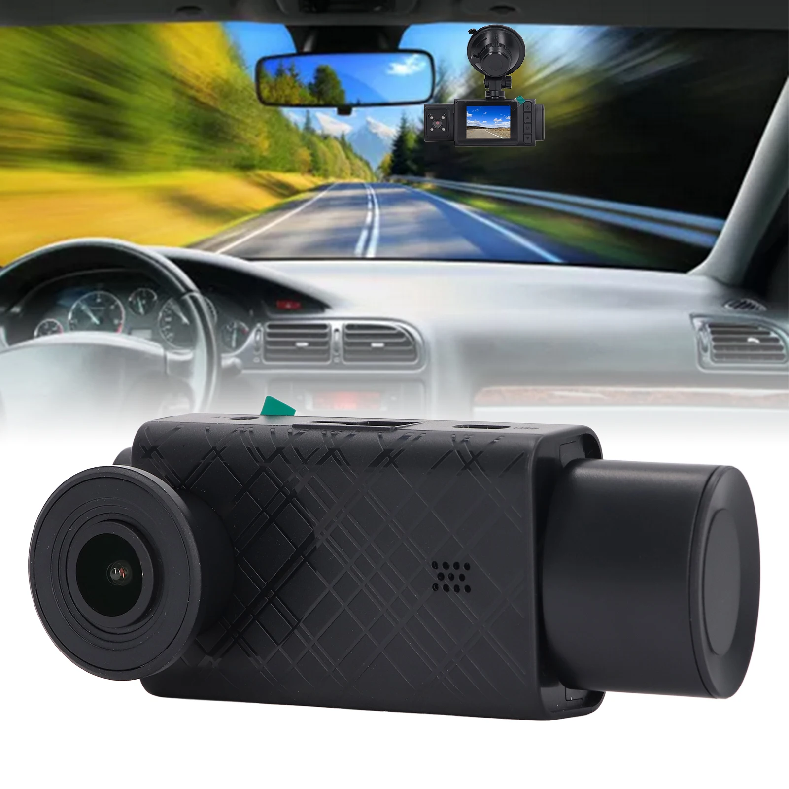Dash Cam Dashboard Camera Recorder 2 Inch  Display Night Vision Motion Detection 1080P High Definition 3 Lens for Parking - 4