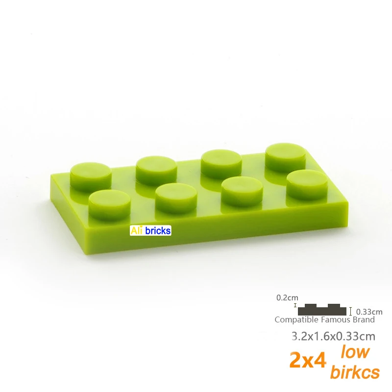 120pcs 대량 빌딩 블록 얇은 그림 벽돌 2x4 도트 교육 크리 에이 티브 크기 어린이를위한 3020 플라스틱 장난감과 호환 가능