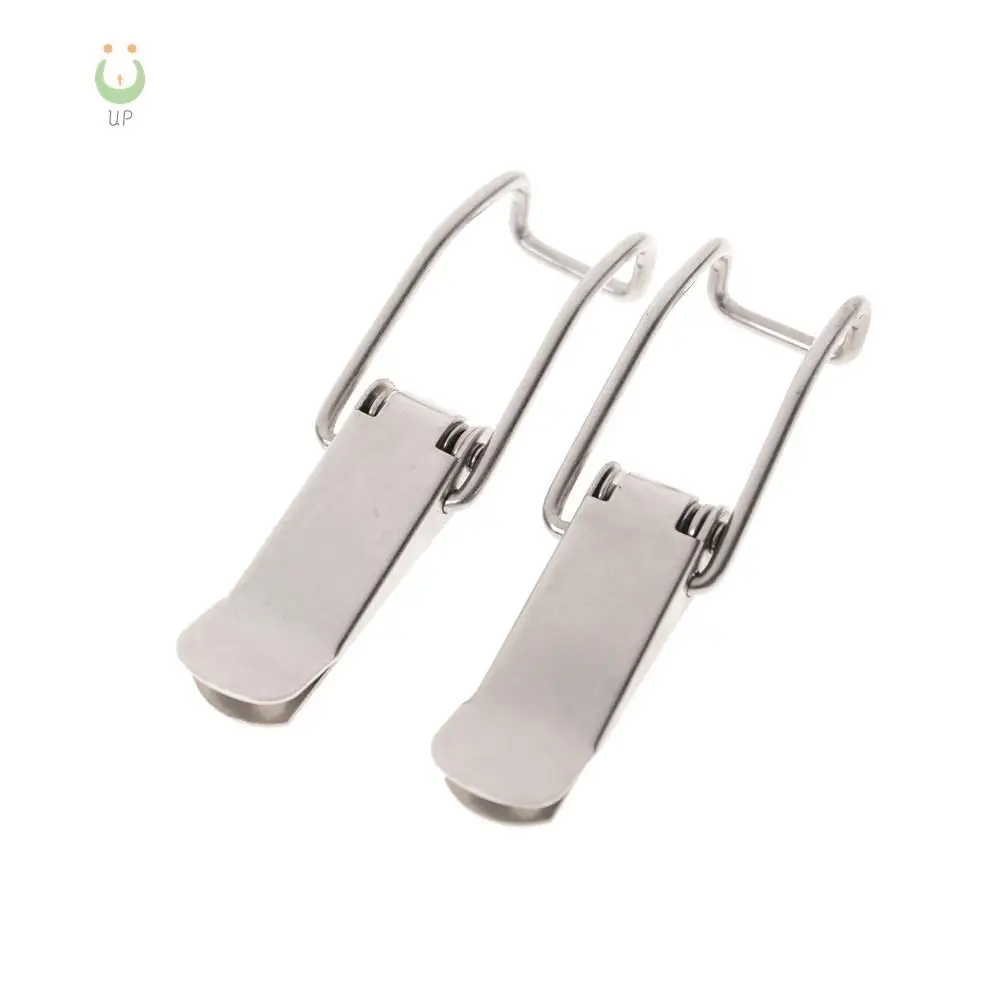 ZLinKJ 2PCS Simple Window Cabinet J115B Hardware Cabinet Boxes Spring Loaded Latch Catch Toggle Iron Hasp For Sliding Door