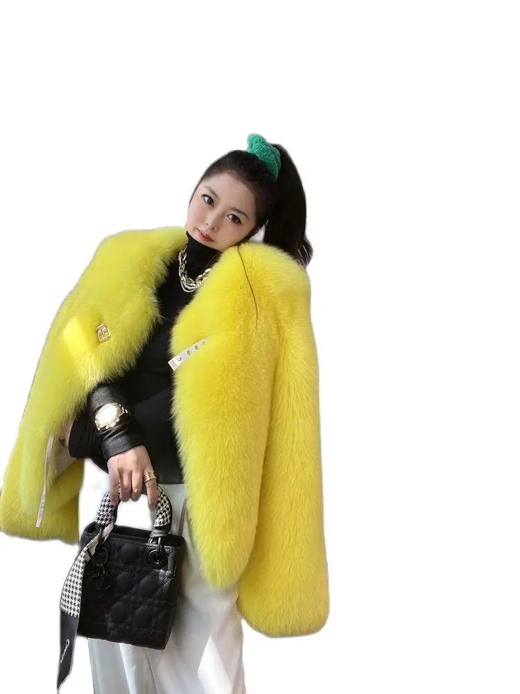 

Fangtai 2023 новая зимняя финская импортная шуба из лисьего меха, плетеная цельная кожа, плотные женские шубы из лисьего меха, тонкие короткие шубы из натурального меха