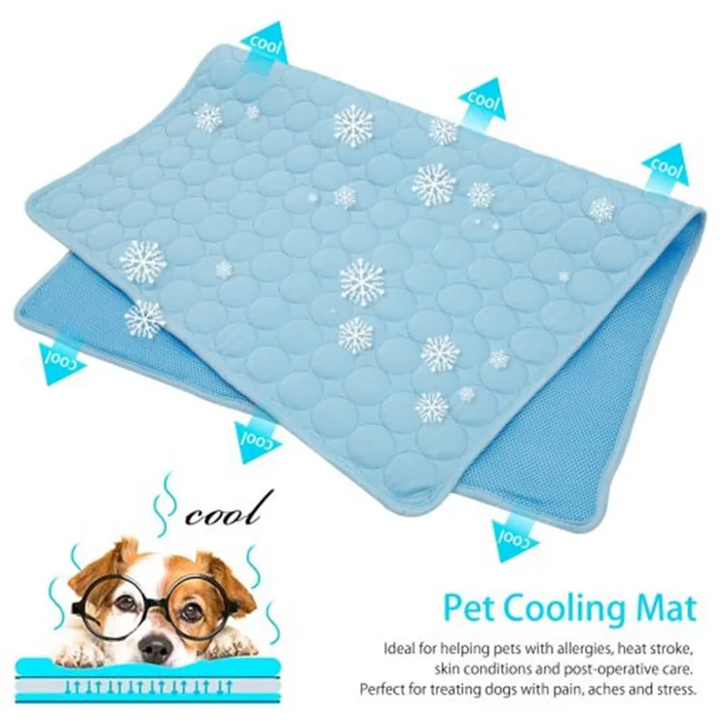 The Ultimate Cooling Pet Mat Breathable Washable Summer Pad Dog Cat Self Cool Blanket For Kennel Crate And Bed Sleeping Ice Silk_voghion.com