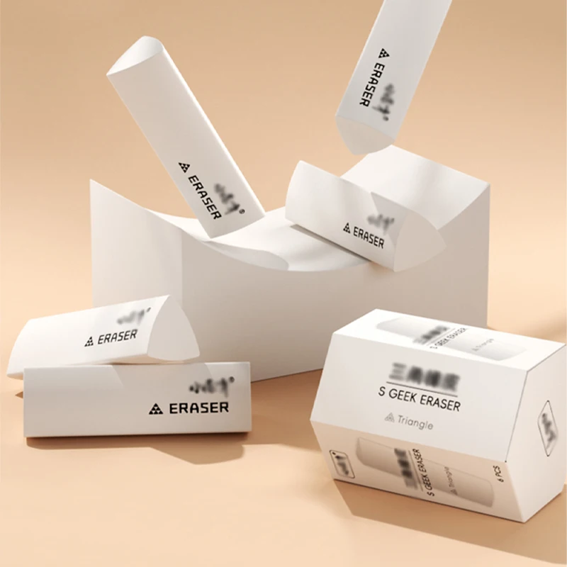 Pencil Eraser 6 Pieces Triangle White Soft Pencil Eraser for Writing Drawing