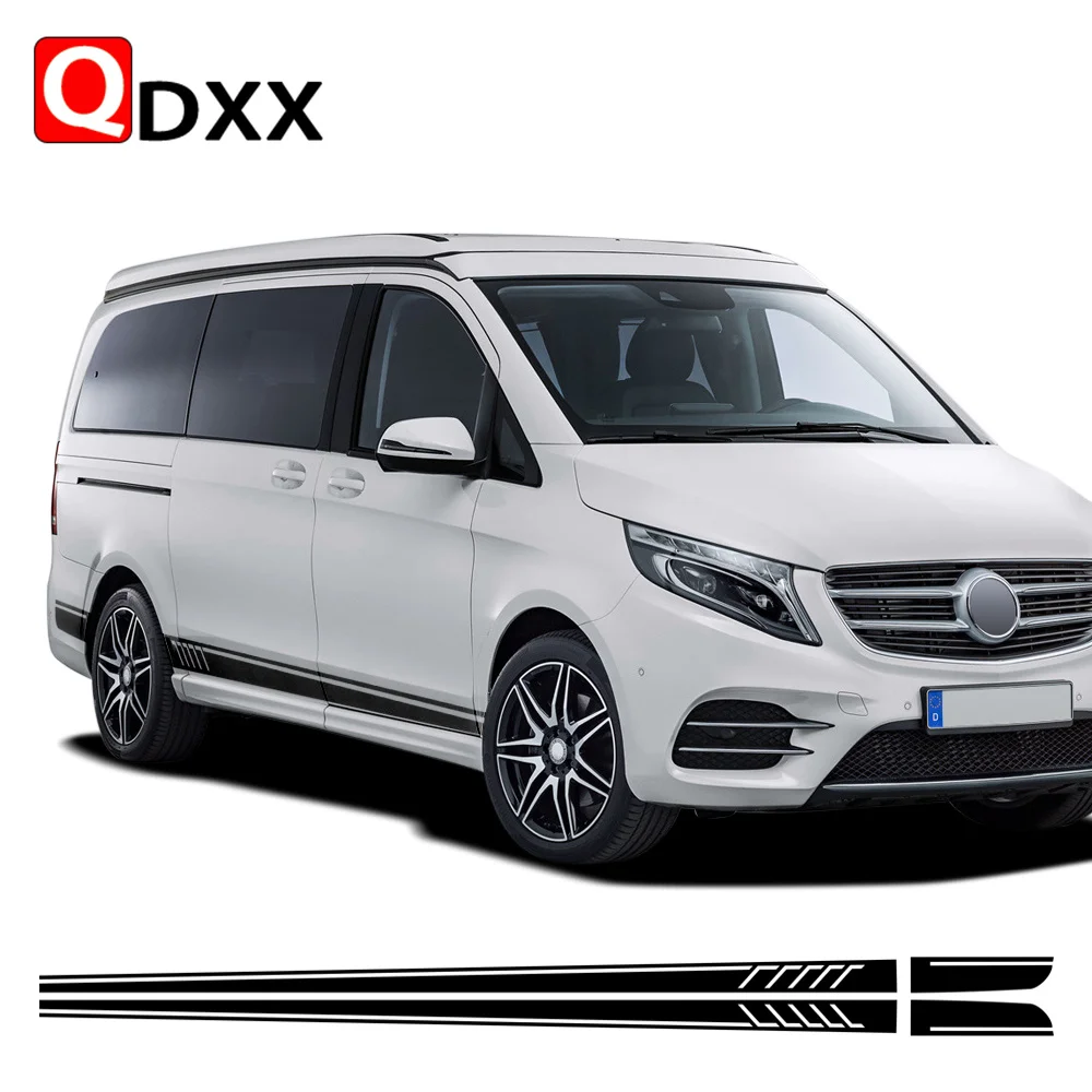 507StylingStripesCarDoorSideSkirtDecalStickersForMercedes