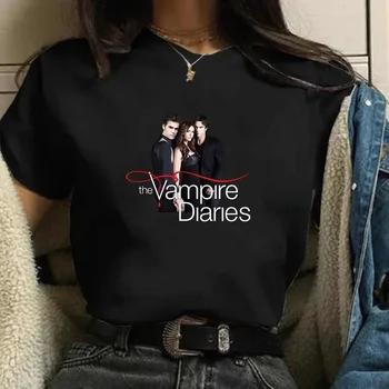 Vampire Diaries Maglietta Harajuku Maglietta da donna divertente per fan Streetwear Ladies Graphic Summer Abbigliamento donna femminile 1